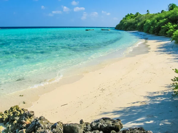 Білий пляж мальдівскіе — стокове фото