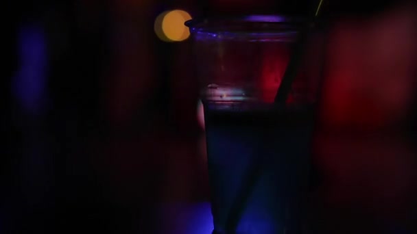 Cocktail Drink in Disco — Stock Video