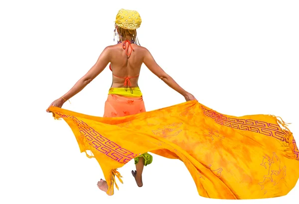 Kvinna med sarong — Stockfoto