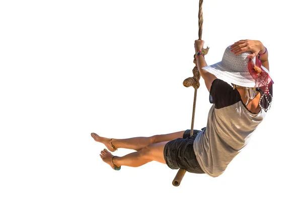 Mujer balanceándose en el aire —  Fotos de Stock