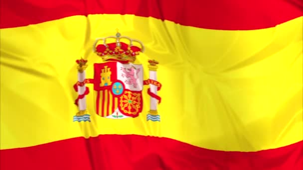 Flag of Spain waving — Stock Video