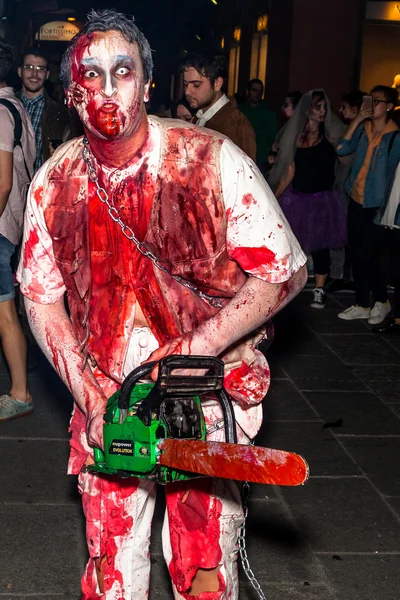 Crazy maniac with chainsaw — Stock Photo, Image