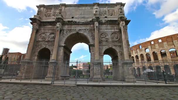 Arco de Roma Constantina — Vídeo de stock