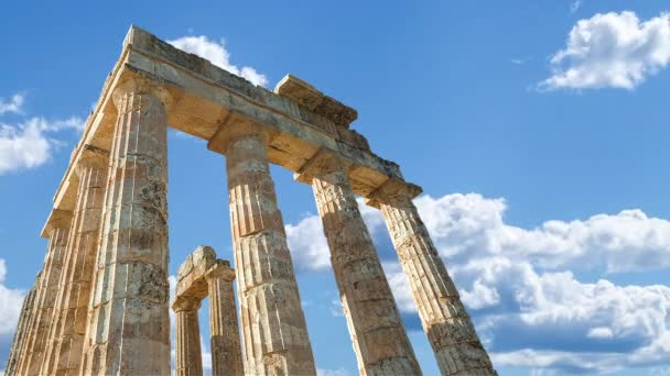 Zeus Templo Céu com nuvens — Vídeo de Stock