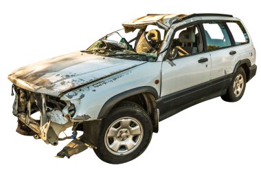 Damaged car wreck clipart
