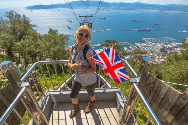 Turist på Gibraltar Rock — Stockfoto