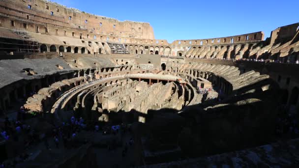 Interior del coliseo en Roma — Vídeo de stock