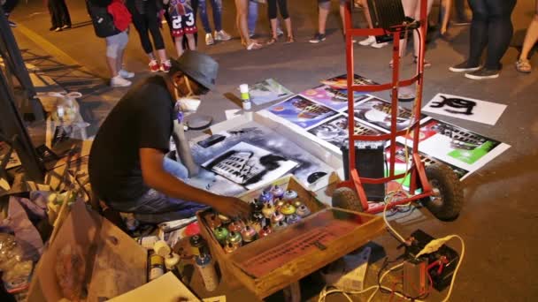 Roma colosseo artista — Vídeo de stock