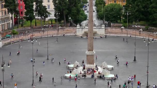 Piazza del Popolo plein — Stockvideo