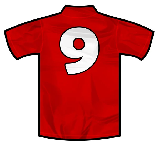 Rood overhemd negen — Stockfoto