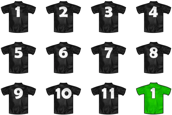 Zwart team shirts — Stockfoto