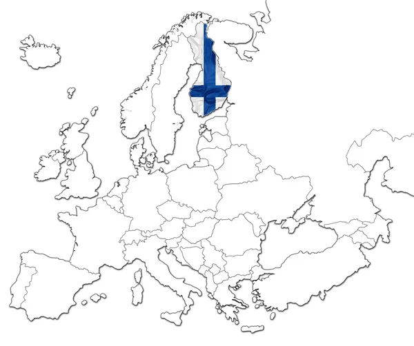 Finlandiya Haritası — Stok fotoğraf