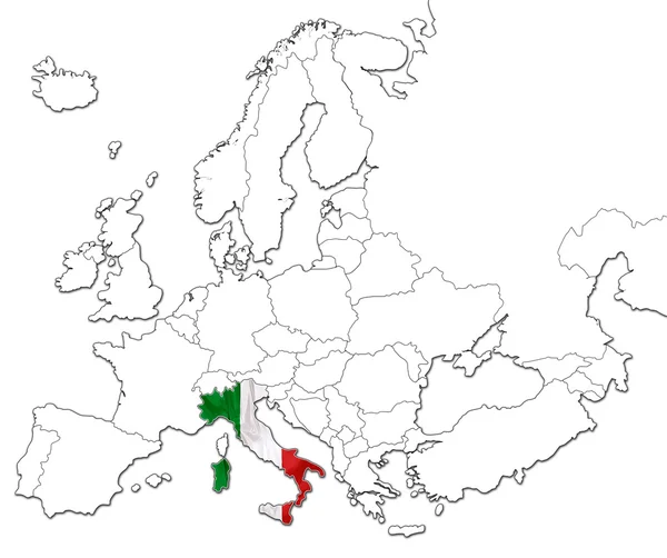 Mapa Itálie — Stock fotografie