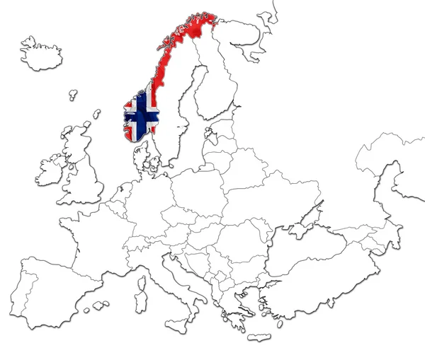 Norveç Haritası — Stok fotoğraf