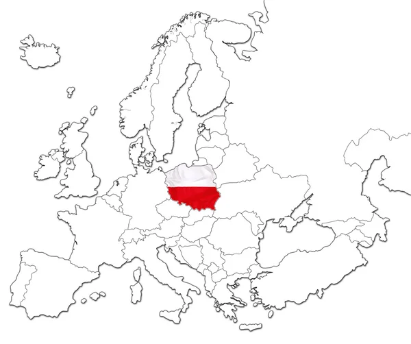 Mapa Polski — Zdjęcie stockowe