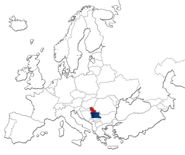 Mapa Srbska — Stock fotografie