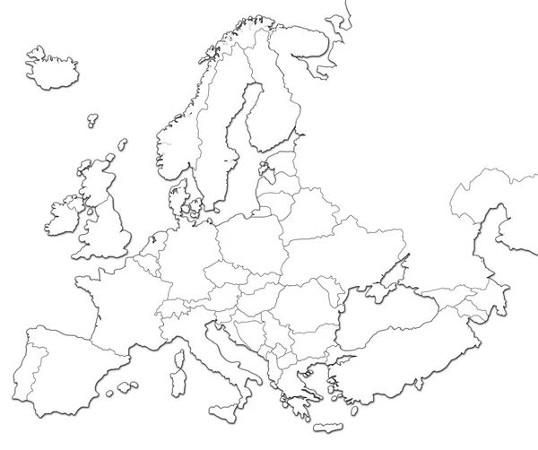 空白的欧洲地图 — 图库照片