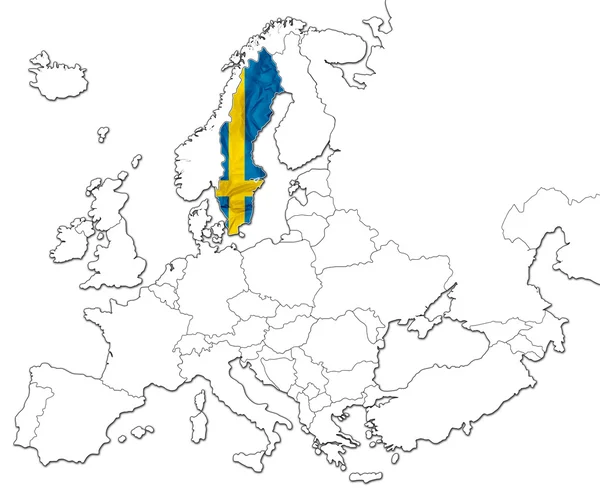 İsveç Haritası — Stok fotoğraf