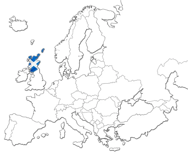 Skócia Térkép — Stock Fotó