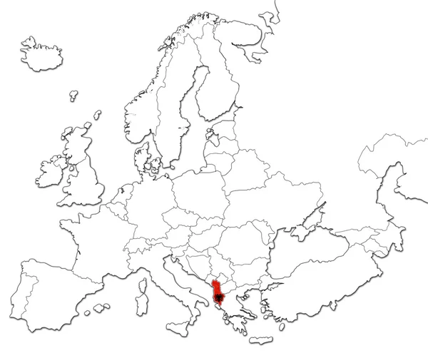 アルバニア地図 — ストック写真