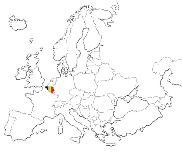 Mapa Belgii — Zdjęcie stockowe