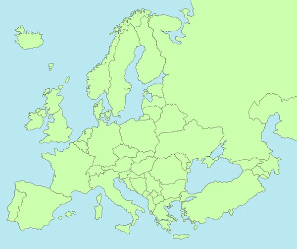 Barevná mapa Evropy — Stock fotografie