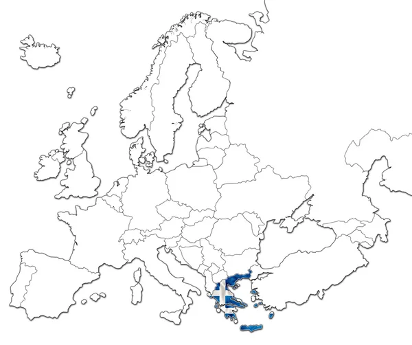 Mapa Grecji — Zdjęcie stockowe