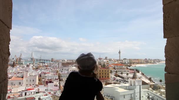 Letecký pohled na Španělsku Cadiz — Stock video