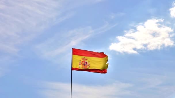 Bandeira da Espanha acenando — Vídeo de Stock