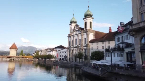 Catedral Lucerna Suiza — Vídeos de Stock