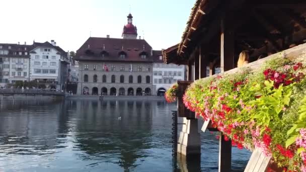 Ponte della Cappella di Lucerna — Video Stock
