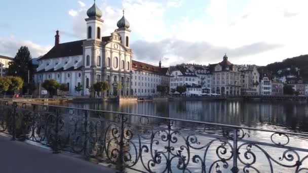 Catedral Lucerna Suiza — Vídeos de Stock