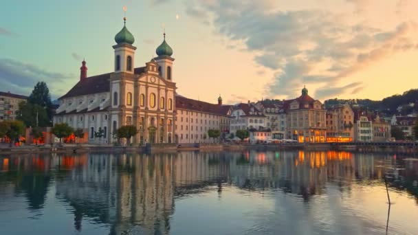 Catedral Lucerna Suiza — Vídeo de stock