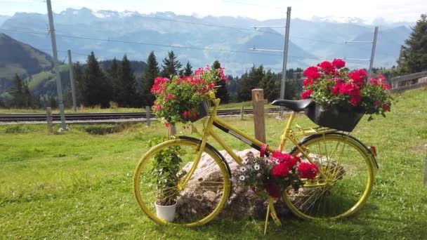 Rigi Kulm bicicletta — Video Stock