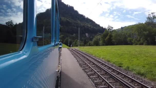 Rigi Kulm cogwheel railway — Stock Video