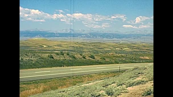 1970 'lerde Yellowstone Yolu — Stok video