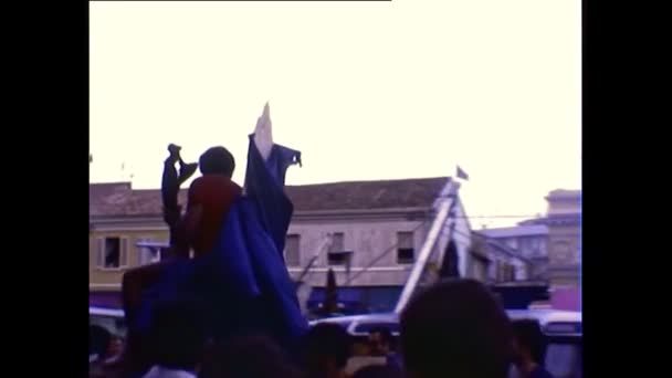 Archival Cesenatico competition triumph in 70s — Stock Video