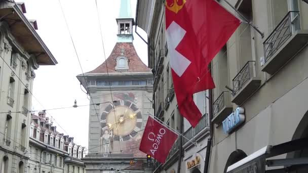 Kafigturm Tower Berna ciudad — Vídeos de Stock