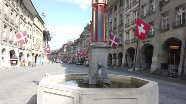 Samson zabíjí sochu lva z Bernu — Stock video