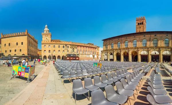 Bologna 'daki Piazza Maggiore Panoraması — Stok fotoğraf