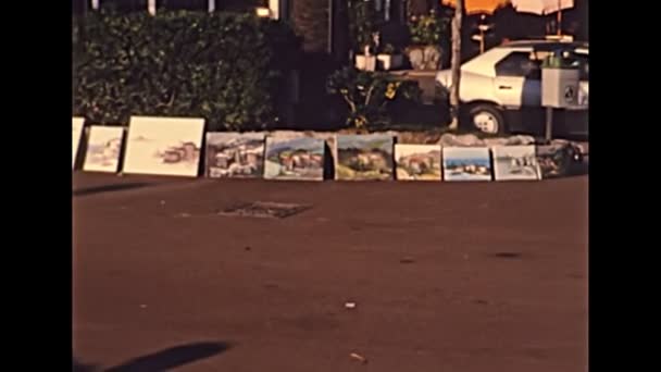 Archivo Rapallo waterfront street in 1980s — Vídeos de Stock