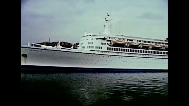 Archival of Genova Costa cruise ship in 1980s — Stock Video
