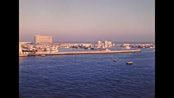 Архів 1980-х років Port Said cityscape — стокове відео