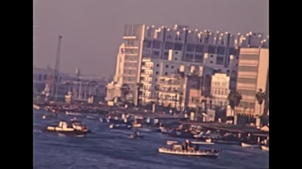 Jaren tachtig archief Port Said panorama — Stockvideo