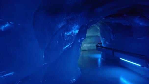Glacier cave of Titlis in Switzerland — Stock Video