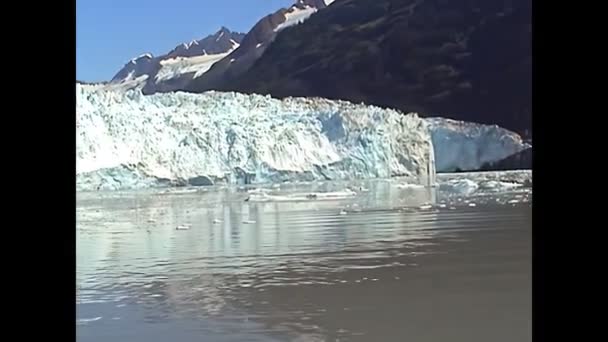 Columbia gletsjer in Alaska archief — Stockvideo
