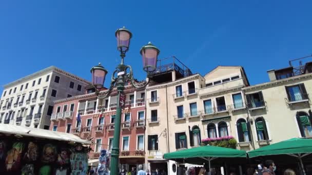 Die Strandpromenade und das Stadtbild von Venedig — Stockvideo