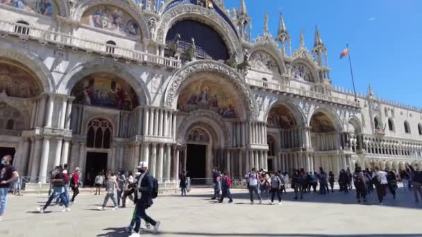 San Marco kyrkan i Venedig stad — Stockvideo