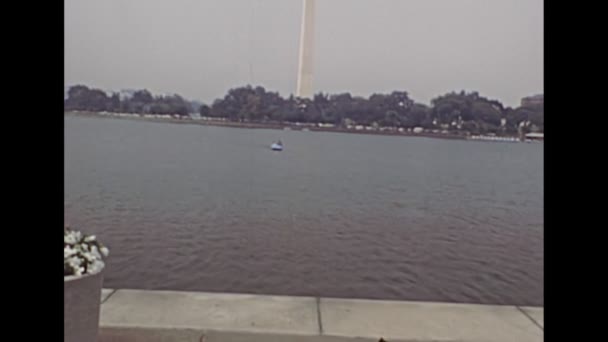 Lincoln Memorial Piscina Refletora 1980 — Vídeo de Stock