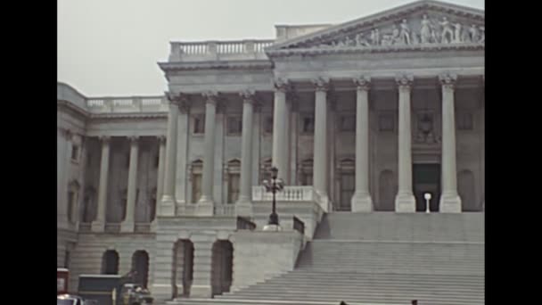 1980 Washington DC Capitolio edificio — Vídeo de stock